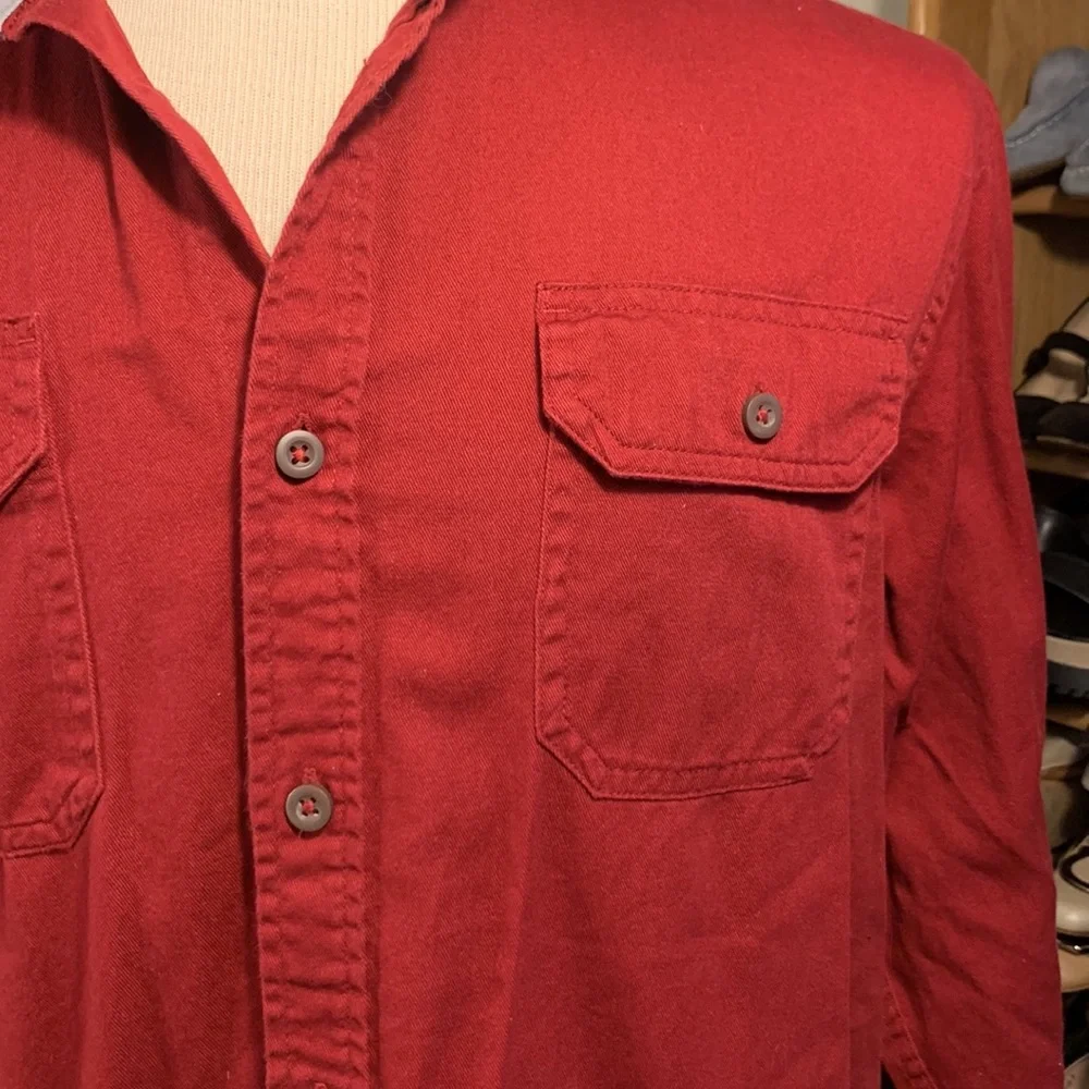 WRANGLER AUTHENTICS CRANBERRY WESTERN SHIRT - Picture 3 of 12